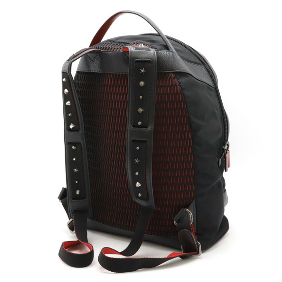 Christian Louboutin Buckle Backpack Studded Black Red - Picture 2 of 8